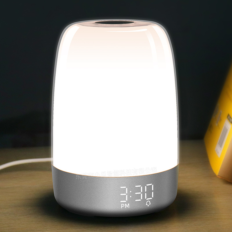 Lámpara LED de Despertador con Simulación de Amanecer, Luz de Noche para Dormir, Reloj Despertador con Ambiente de Amanecer, Luz Táctil