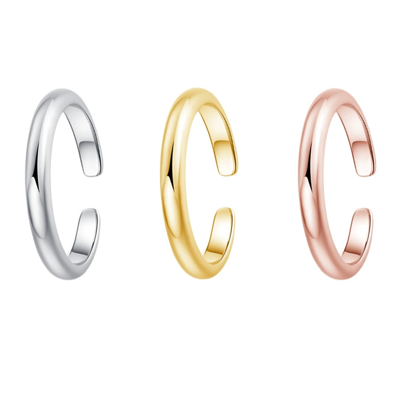 Adjustable Toe Ring, European Style, Open Band, Plated Finish, 3 Colors (White/Gold/Pink)