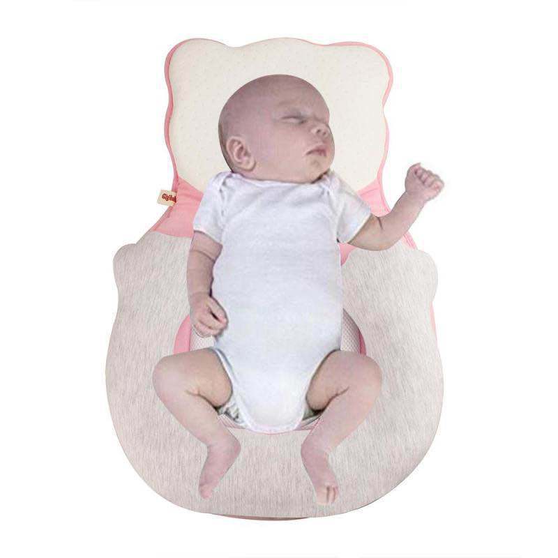 Almohada de espuma de memoria para bebés suave y cómoda almohada de conformación de cabeza anti-Desviación almohada de espuma de memoria transpirable que absorbe el sudor almohada especial de corrección