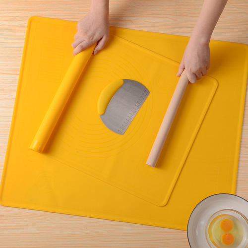 Multifunctional thickened silicone kneading mat 3-piece set, non-stick rolling mat and dough mat chopping board baking mat