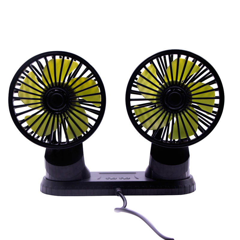 Coche USB ventilador eléctrico 12V coche doble cabeza pequeño ventilador salida de aire 24V gran camión aire acondicionado refrigeración