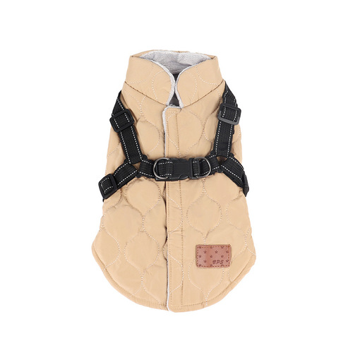 New cross-border pet dog clothes, autumn and winter dog clothes, thickened cotton clothes, two-legged small dog vest traction manufacturer