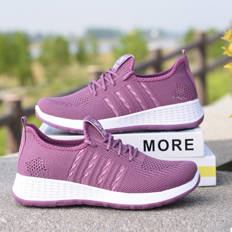 Old Beijing Cloth Shoes Women's Shoes Summer Mesh Shoes Casual Sneakers Women's Lace-up Breathable Cloth Shoes for Middle-aged and Elderly Mothers