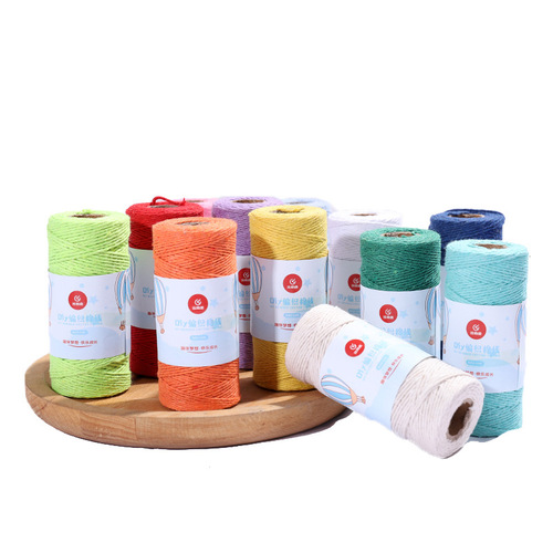 Manufacturer 1mm colorful multi-strand cotton thread Bohemian style tapestry decorative rope 100 yards a roll of cotton rope