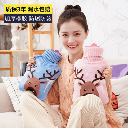 Rubber hot water bottle filled with water large and small size filled with water hot water bag female mini portable hand warmer foot warmer bed