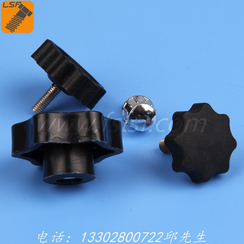 塑胶头手柄螺母 通孔手柄螺母 塑胶手拧螺母 胶头螺母