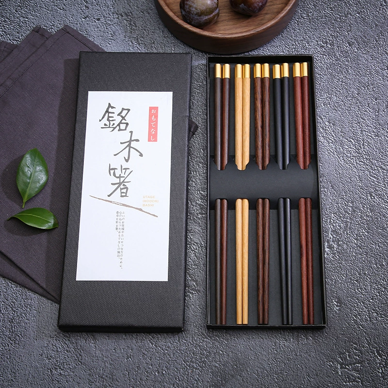 Copper chopsticks, set, long wooden tableware, Chinese style