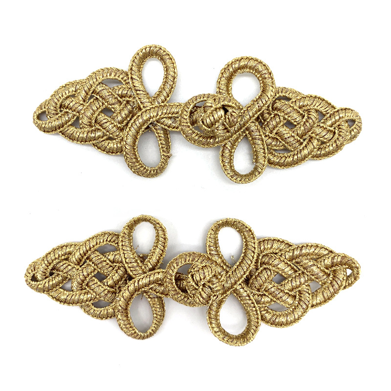 妙艺盘扣金银丝手工空心草莓中国风唐装旗袍装饰复古纽扣