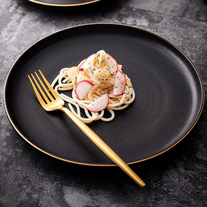 Plato de cerámica estilo nórdico INS, cuadrado para desayuno o bistec