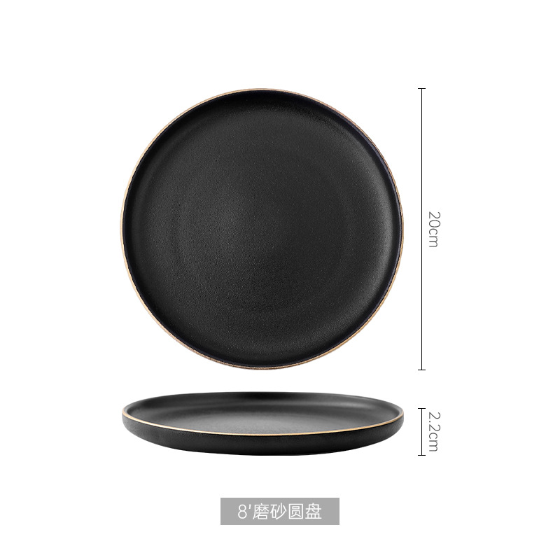 Plato de cerámica estilo nórdico INS, cuadrado para desayuno o bistec