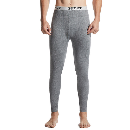 Men's autumn pants, men's velvet leggings, thin underwear, cotton wool thermal pants, men's winter high-elastic slim wool pants