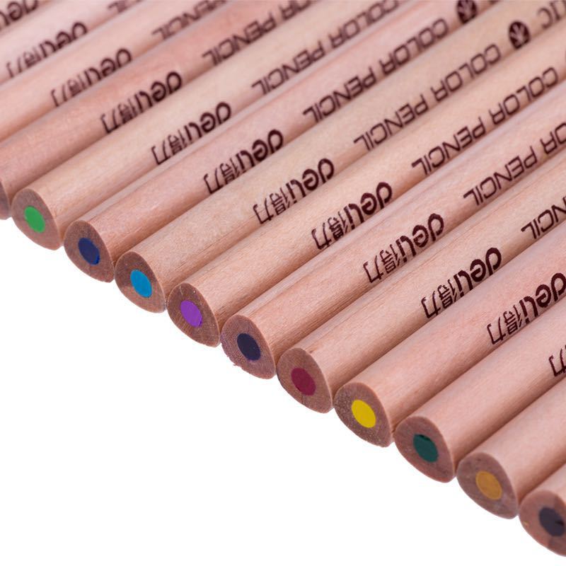 Deli 6551 lápiz de color 18 color triángulo titular de la pluma estudiante niños graffiti color