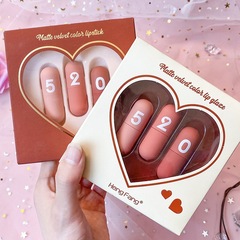 恆芳絲絨膠囊口紅唇釉三支裝禮盒啞光霧面易上色女生平價彩妝套裝