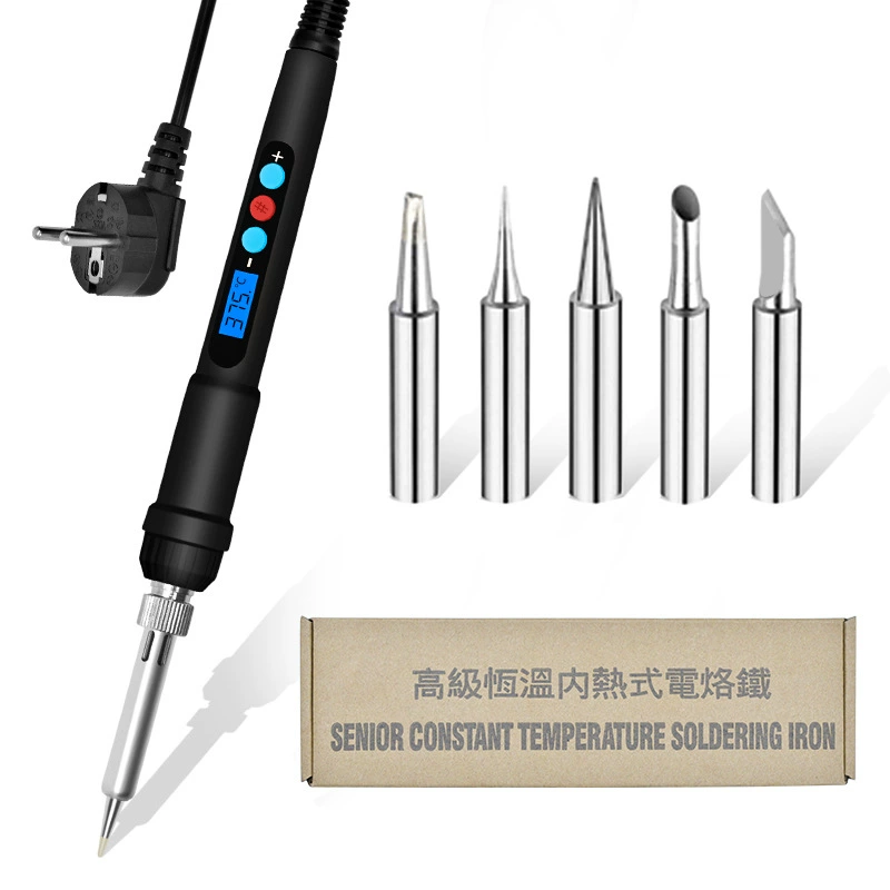Оптовая Продажа с фабрики цифровой дисплей контроль температуры внутреннее Отопление Электрический паяльник костюм 60 Вт паяльная щетка резьба ремонт постоянная температура Электрический паяльник