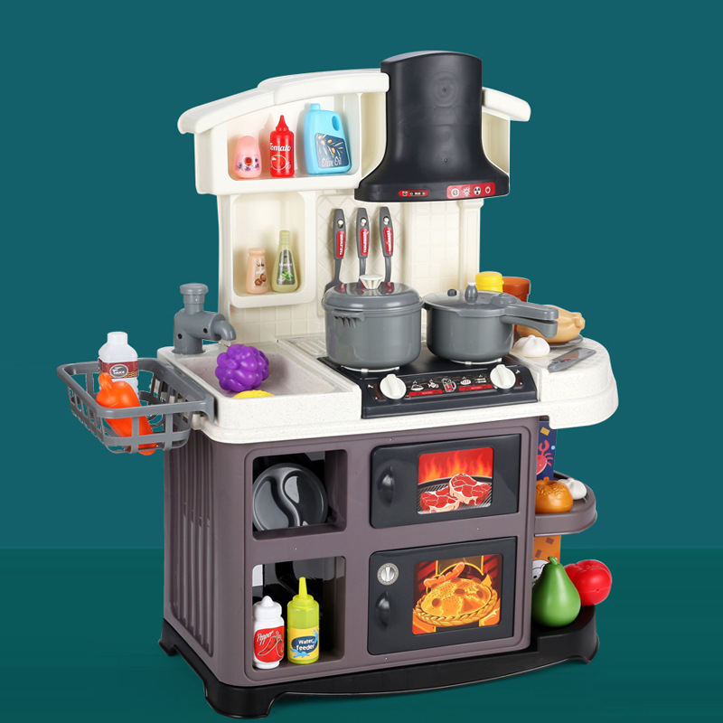 Los niños transfronterizos 61cm sonido y luz agua pulverizada juguetes de cocina jugar casa simulación cocina cocinar para niños y niñas