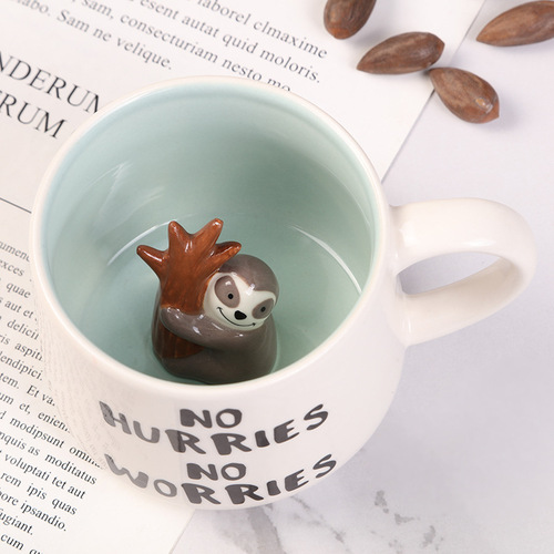 Creative New Animal Cup Mug Factory Direct Supply Coffee Cup Cartoon Cute Gift Ceramic Tea Cup 
