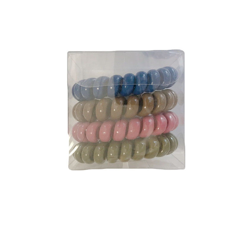 Corda telefónica coreana Morandi pequeña anillo de cabello esmerilado grueso para mujeres simple caja sin marcas funda de cuero
