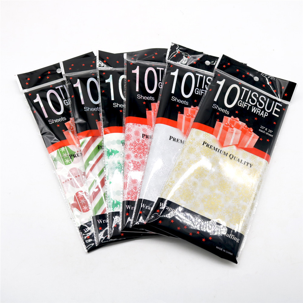 Fabricante en stock SERIE DE Navidad papel de pera fuegos artificiales papel de embalaje 10 hojas/paquete papel de copia 50x66cm