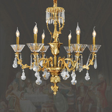 法式水晶吊灯全铜蜡烛灯客厅餐厅卧室灯欧式个性别墅复式楼书房灯
