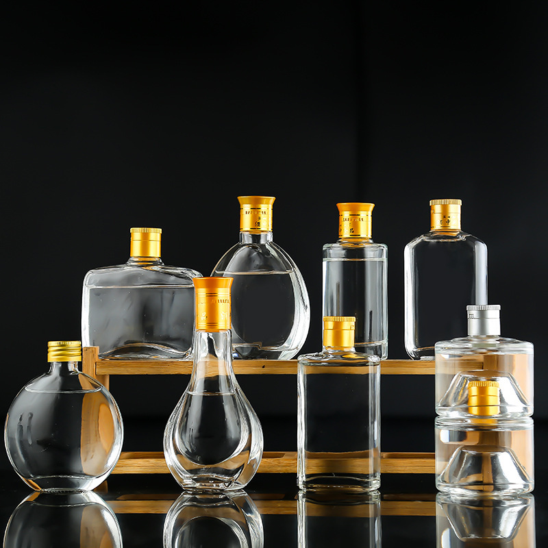 批发125ML透明晶白料小酒瓶100Ml保健酒瓶品鉴酒瓶纯粮酒瓶可印字