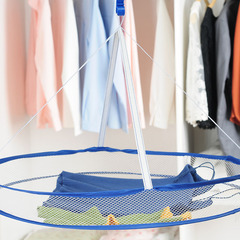 T4110 Clothes Drying Net, Foldable Large-Size Windproof Double-Layer Laundry Basket, Enclosed Design for Washing and Drying