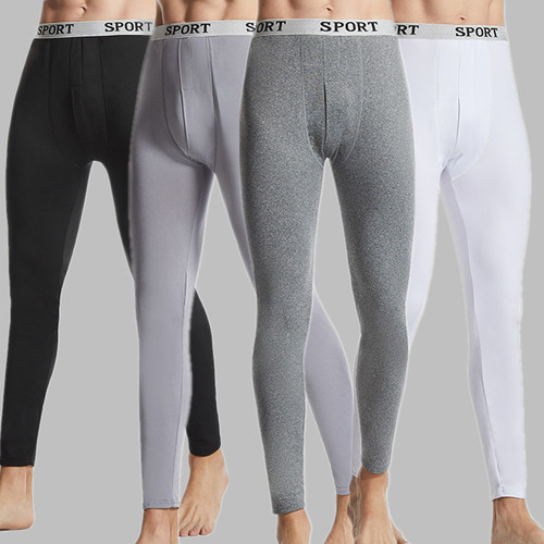 Men's autumn pants, men's velvet leggings, thin underwear, cotton wool thermal pants, men's winter high-elastic slim wool pants