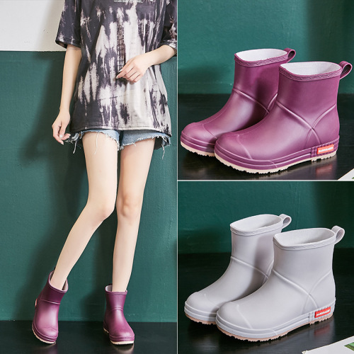New thick-soled rain boots for women, foreign trade fashionable waterproof anti-slip rain boots for women, wear-resistant outdoor waterproof car wash water shoes for women