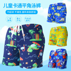 Children's swimming trunks fashion boxer comfortable lace up swimming shorts little boy cartoon print swimming trunks manufacturer wholesale
