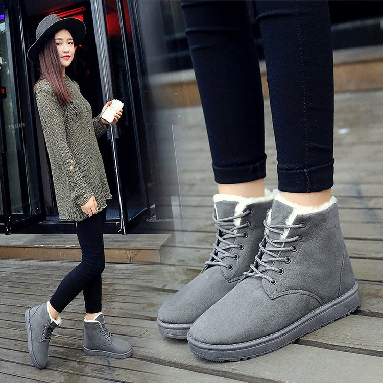 Boots Martens low winter boots, Korean style, lace-up, warm-lined, sizes 35–43