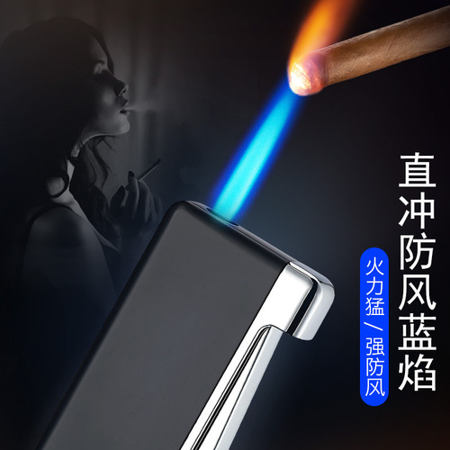 Hot-selling direct blue flame windproof lighter advertising gift typing windproof cross-border small and light cross-border wholesale
