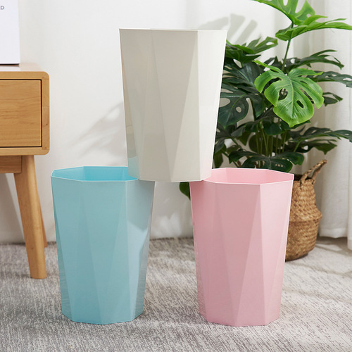 Household trash can with high appearance, diamond diamond shape, Nordic creative kitchen and living room, drop-resistant trash can wholesale