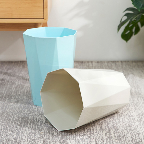Household trash can with high appearance, diamond diamond shape, Nordic creative kitchen and living room, drop-resistant trash can wholesale