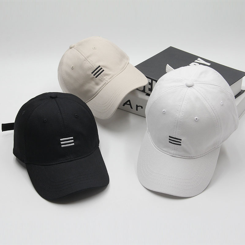 Tres varillas horizontales sombrero de copa suave gorra de béisbol casual de verano para mujer gorra de béisbol bordada a prueba de Sol para hombres gorra de pico al por mayor