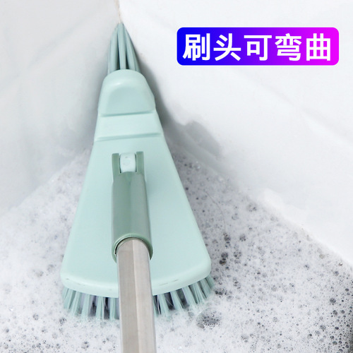 Bathroom triangular floor brush long handle hard bristle floor brush God toilet tile cleaning brush bathroom wall gapper