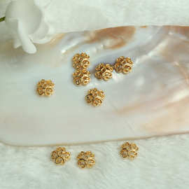14K包金厚款紧箍咒花托 diy手工饰品配件 手链手串隔珠材料花帽