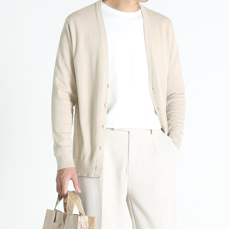 2026 Spring and Autumn Men's V-Neck Cardigan, Loose Korean Style Trendy Knitted Sweater Jacket, Air Conditioning Shirt Outerwear 2026 Spring and Autumn Men's V-Neck Cardigan, Loose Korean Style Trendy Knitted Sweater Jacket, Air Conditioning Shirt Outerwear