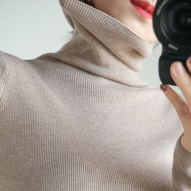 Women's Slim Fit Turtleneck Pullover Sweater, Thick and Slimming, Korean Style Innerwear, 2023 Autumn/Winter New Arrival