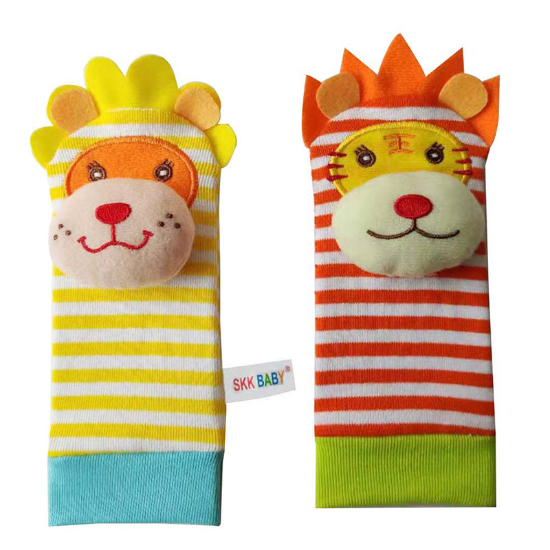 SKKBABY forma de animal del bebé correa de reloj de campana de timbre colorido pulsera bebé suministros de educación temprana