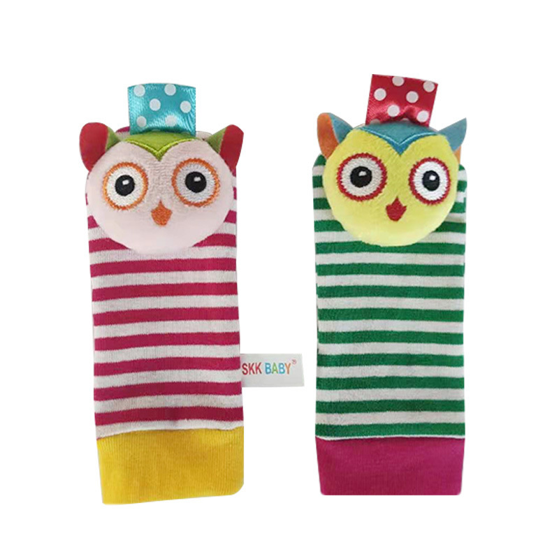 SKKBABY forma de animal del bebé correa de reloj de campana de timbre colorido pulsera bebé suministros de educación temprana