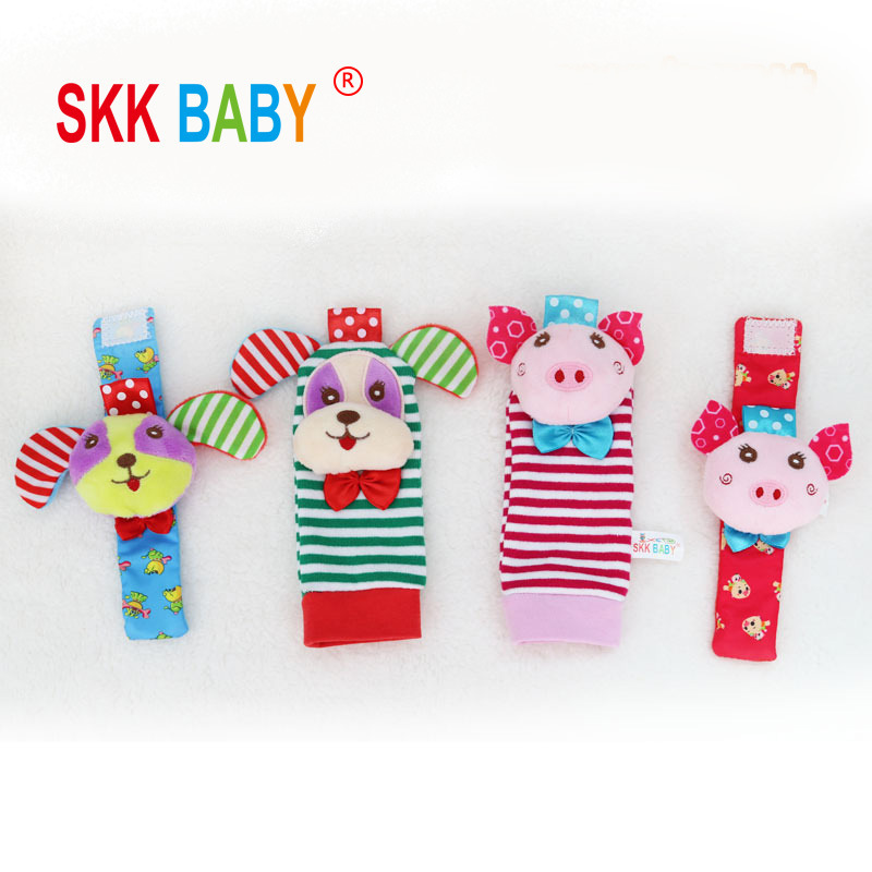 SKKBABY forma de animal del bebé correa de reloj de campana de timbre colorido pulsera bebé suministros de educación temprana