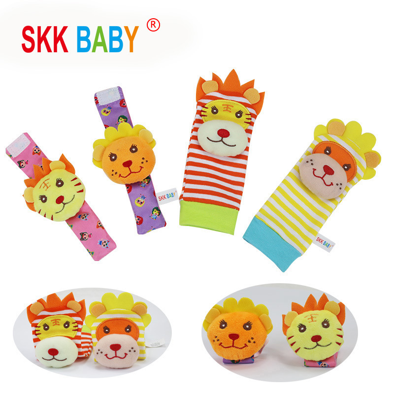 SKKBABY forma de animal del bebé correa de reloj de campana de timbre colorido pulsera bebé suministros de educación temprana