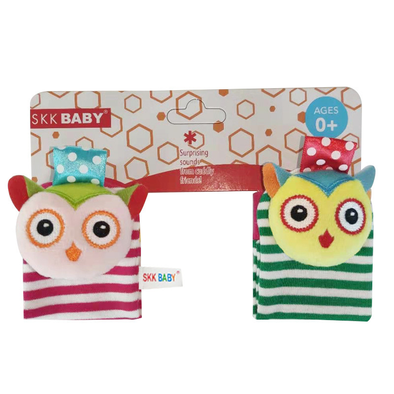 SKKBABY forma de animal del bebé correa de reloj de campana de timbre colorido pulsera bebé suministros de educación temprana