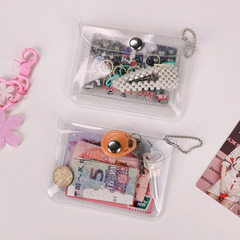 Transparent PVC coin purse card bag mini cartoon lipstick storage bag bus card earphone bag school bag key hanging bag