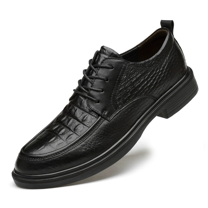Men's leather breathable footwear, work fashionable classic suit, shoes, cowhide, Korean style, plus size