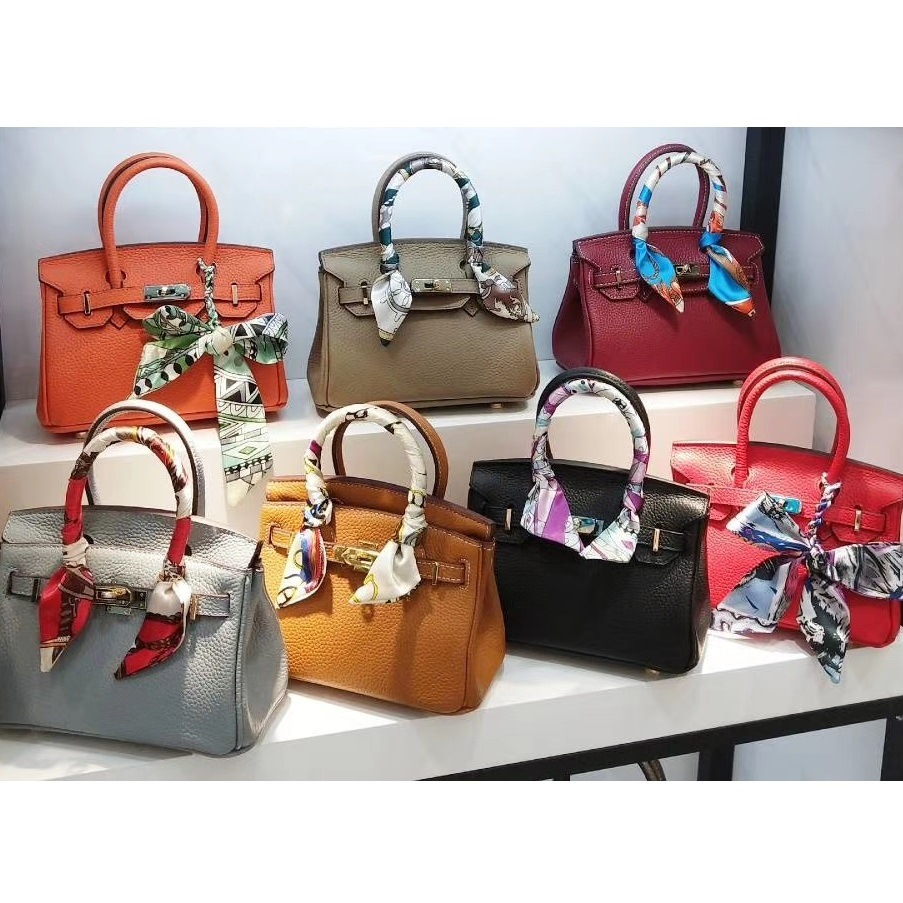 2023 nueva primera capa de piel de vaca patrón de Litchi bolsa de platino patrón de cocodrilo bolso de las mujeres hombro portátil crossbody Kelly bolso de mano