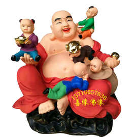 弥勒佛图片 弥勒佛像  笑佛 古佛 五子佛塑像树脂玻璃钢