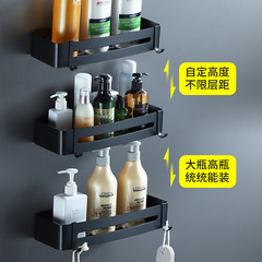 Bathroom Triangle Space Aluminum Shelf without Drilling Bathroom Wall Mount Shelf Black Shower Gel Rack