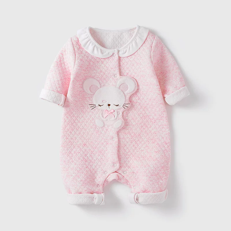 Children's cute cotton long-sleeve, bodysuit for new born, overall, children's clothing, autumn