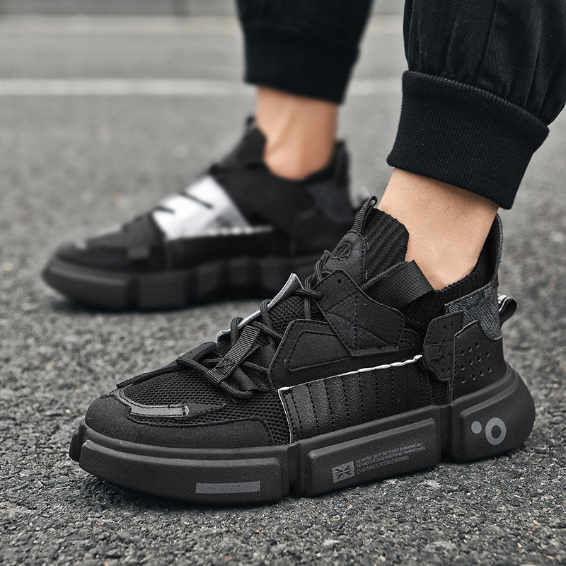 Zapatos de hombre otoño nuevos zapatos de pareja súper populares transpirables de los hombres de estilo coreano de moda de color a juego personalidad en línea celebridad Wudao zapatos de papá image 8