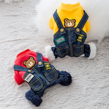 狗狗衣服厚款冬装泰迪中小型犬加厚保暖棉衣四脚衣可爱宠物背带裤